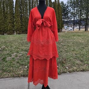 Farm Rio x Anthropologie Red Midi Dress